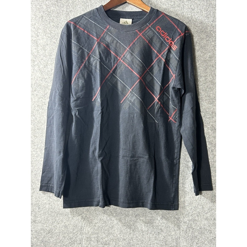 Vintage Adidas Made in Canada Argyle Long Sleeve Shirt Men's Medium Y2K 90s Surf